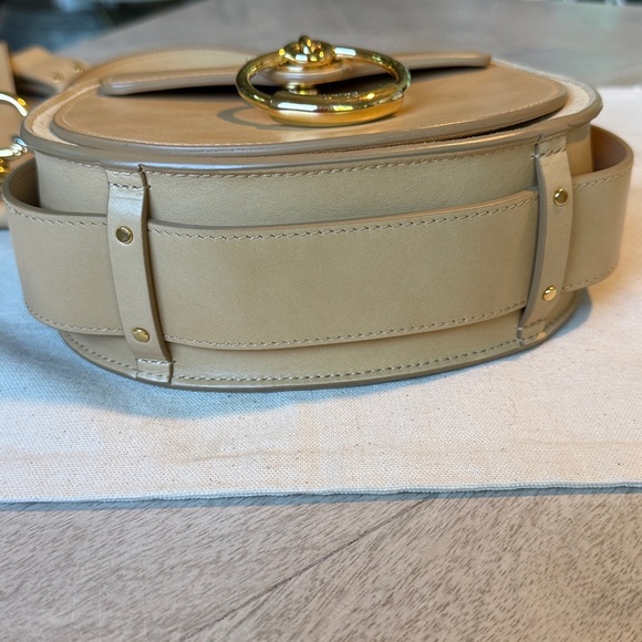CHLOE Tess Calfskin Leather Crossbody Bag in Bleached Brown w Gold Hardware EUC - Picture 10 of 16